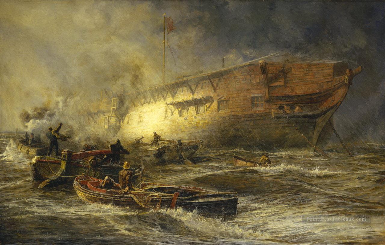 combat naval Navire de guerre Peintures à l'huile